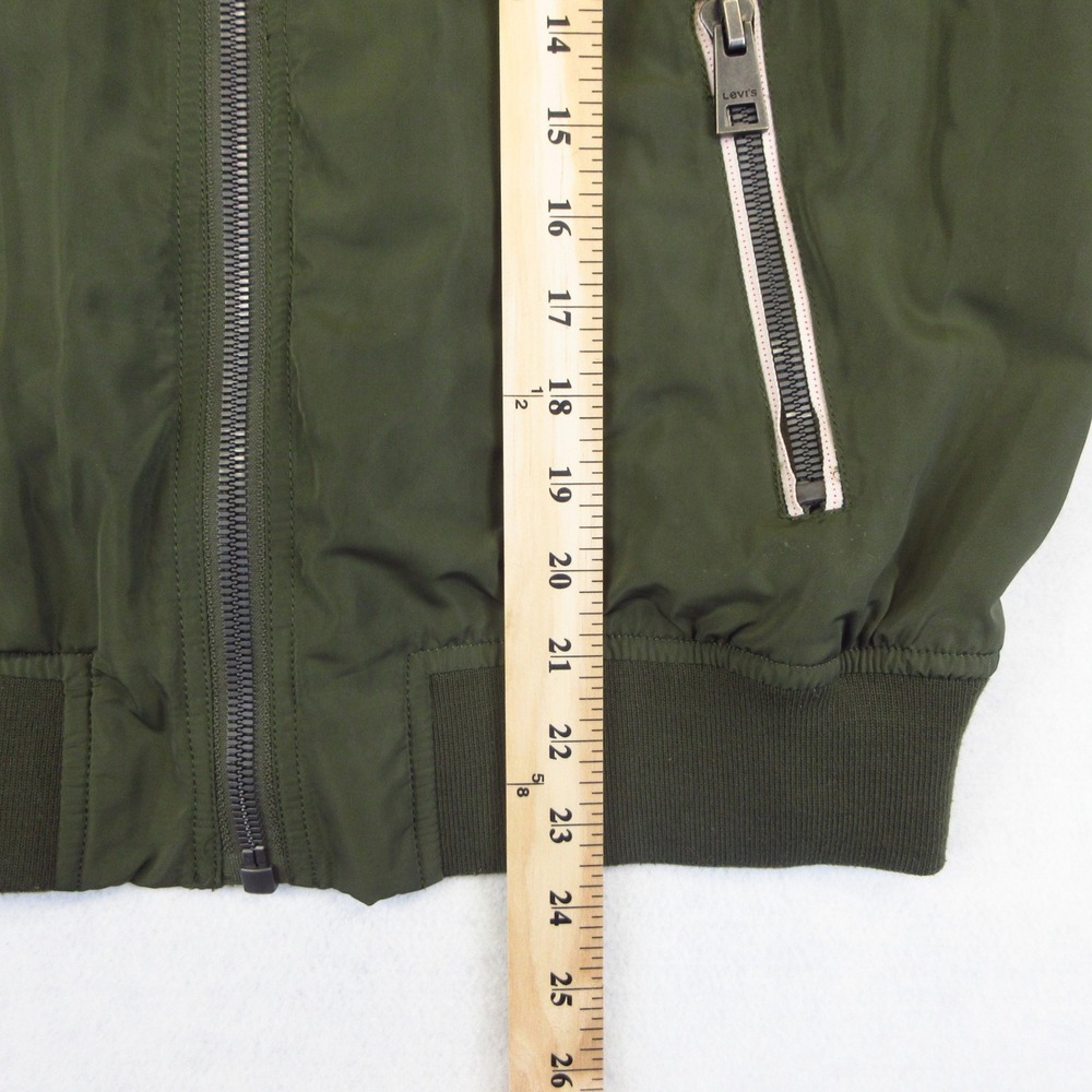 Levis Bomber Jacket Womens L Green MA-1 Style Zip Up Utility Lightweight EUC - Picture 12 of 12
